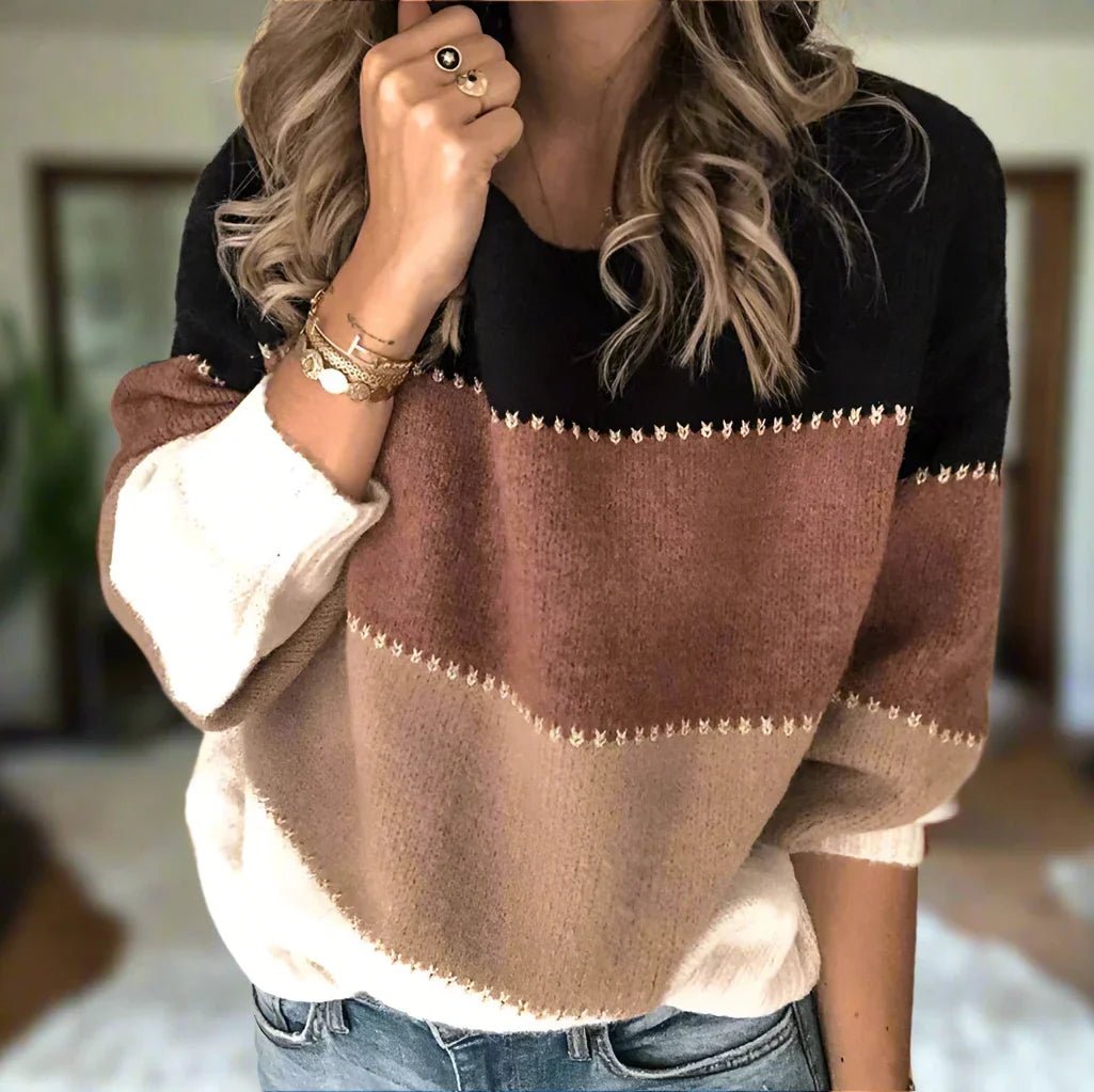 Noor | Modieuze Kleurblok Sweater - Montavero